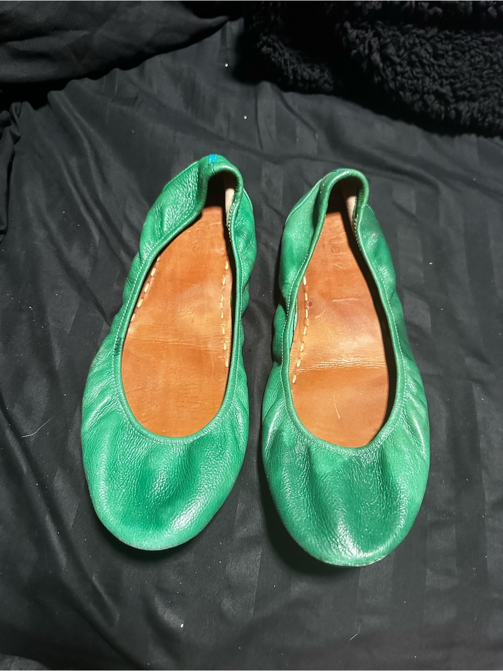 Tieks Kelly Green Leather Ballet Flats Women’s Size 13